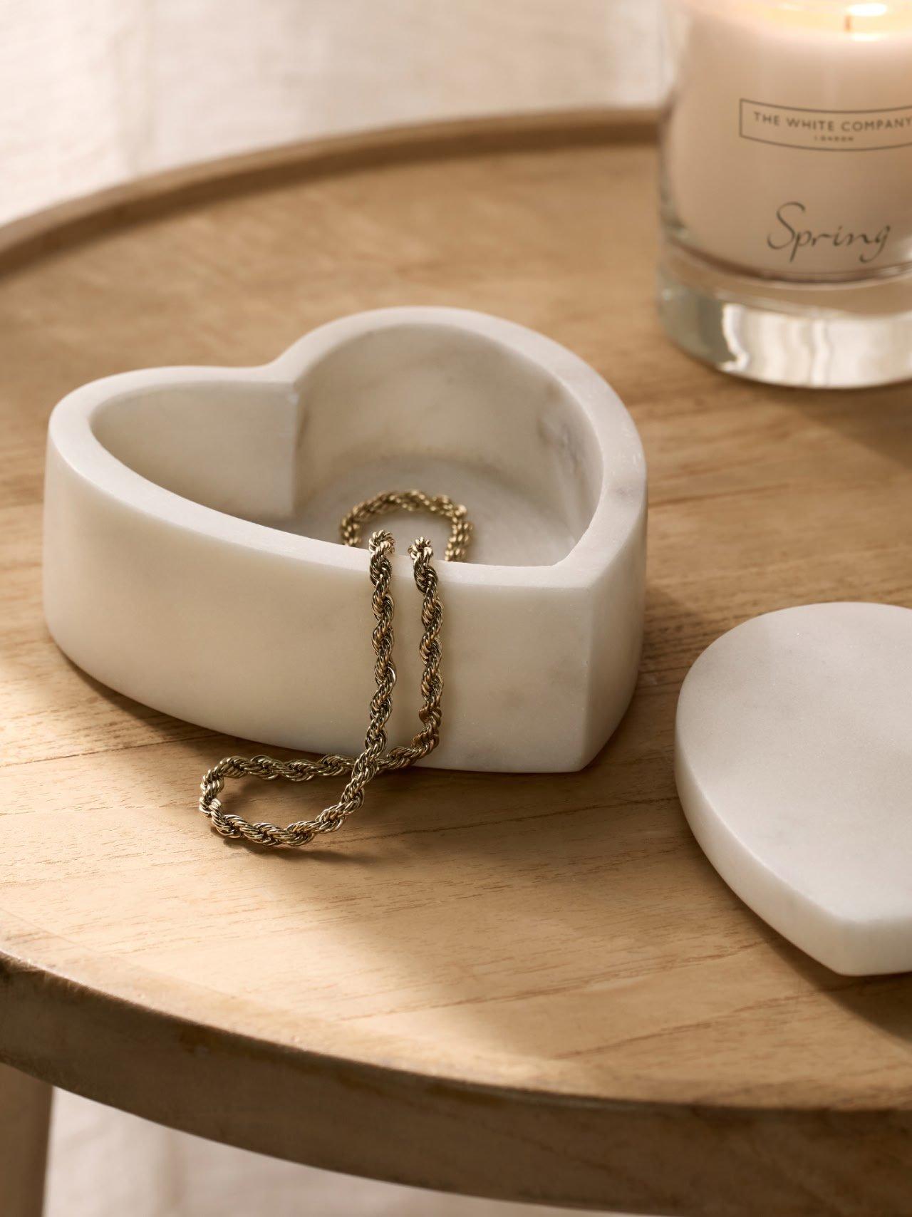 Marble Heart Trinket Box