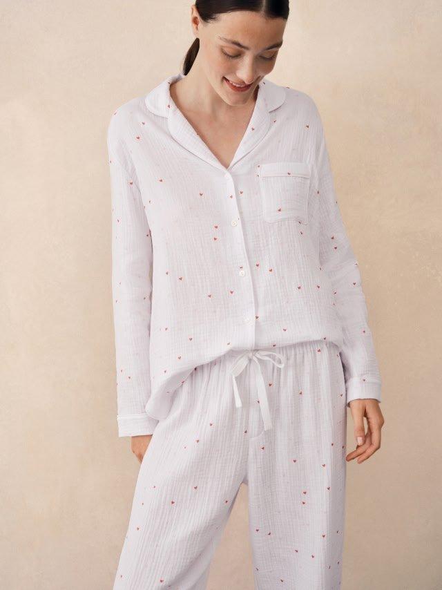 Double Cotton Heart Classic Pyjama Set