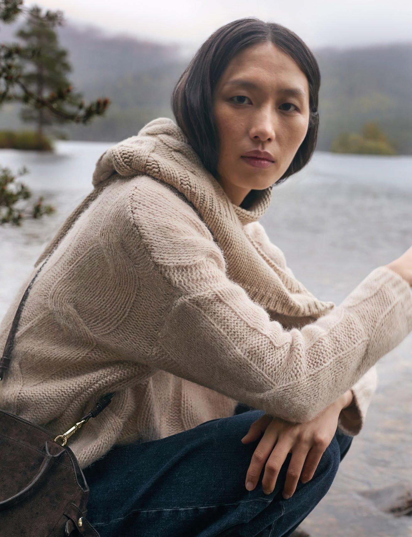 woman in knitted jumper