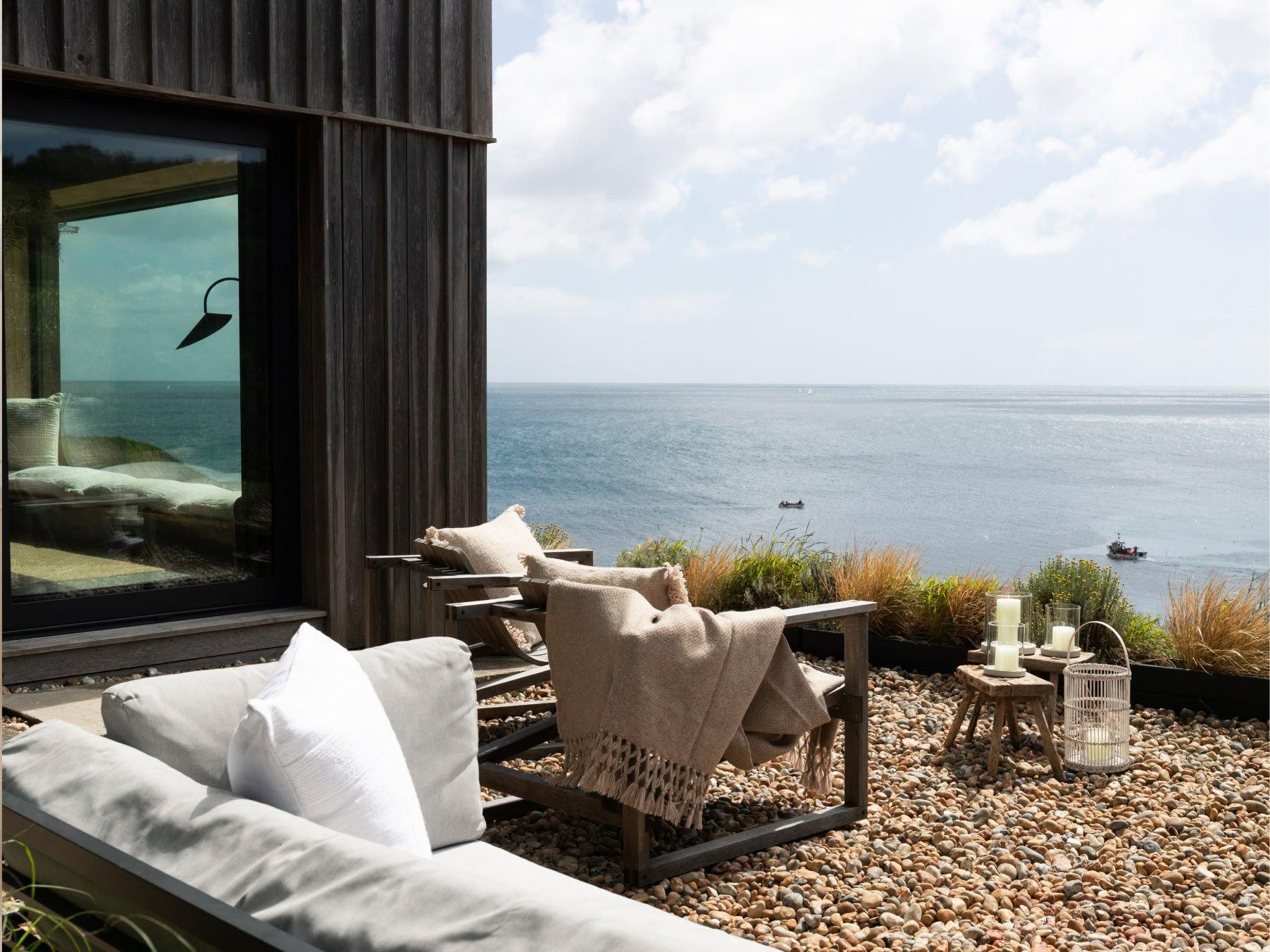 a view of a view of the ocean from a house